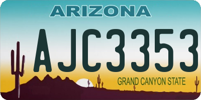 AZ license plate AJC3353