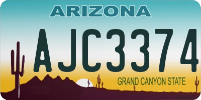 AZ license plate AJC3374