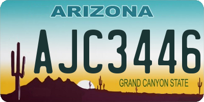 AZ license plate AJC3446