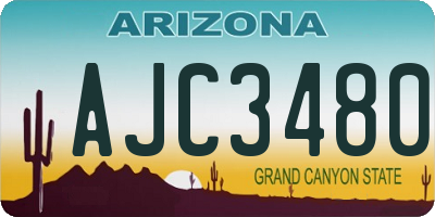 AZ license plate AJC3480