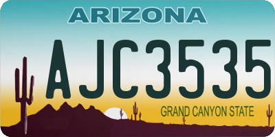 AZ license plate AJC3535