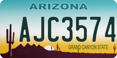 AZ license plate AJC3574