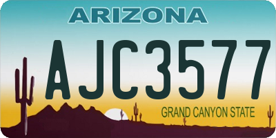 AZ license plate AJC3577
