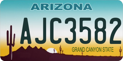 AZ license plate AJC3582