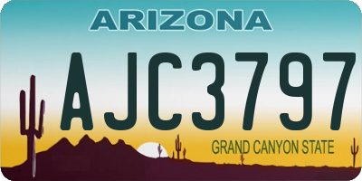 AZ license plate AJC3797