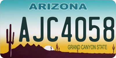 AZ license plate AJC4058