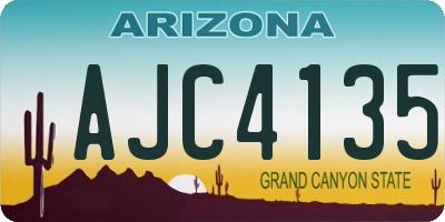 AZ license plate AJC4135