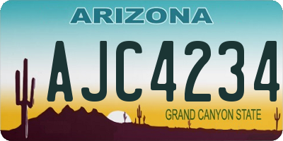 AZ license plate AJC4234