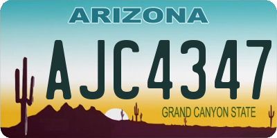 AZ license plate AJC4347