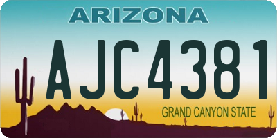 AZ license plate AJC4381
