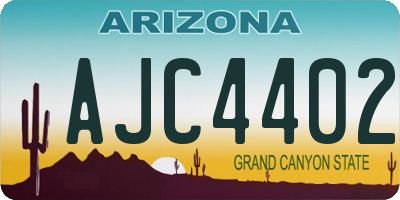 AZ license plate AJC4402