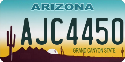 AZ license plate AJC4450