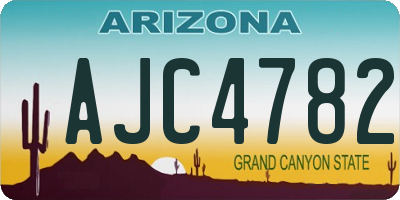 AZ license plate AJC4782