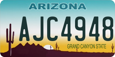 AZ license plate AJC4948