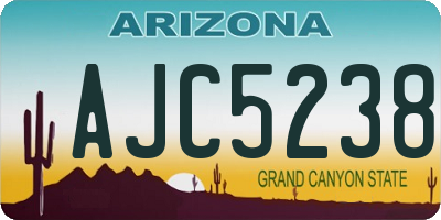 AZ license plate AJC5238