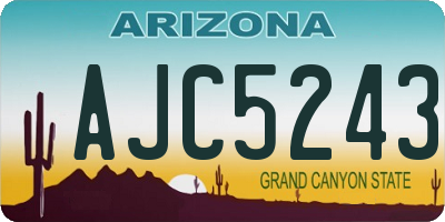 AZ license plate AJC5243