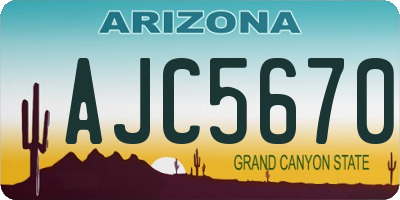 AZ license plate AJC5670