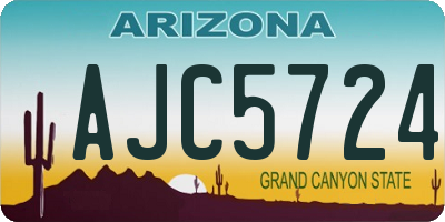 AZ license plate AJC5724