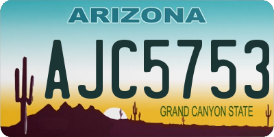 AZ license plate AJC5753