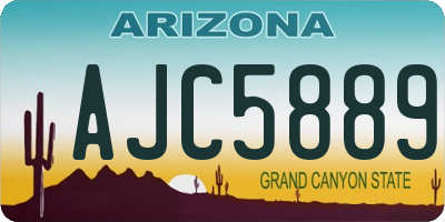 AZ license plate AJC5889