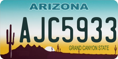 AZ license plate AJC5933