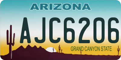 AZ license plate AJC6206
