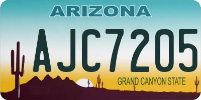 AZ license plate AJC7205