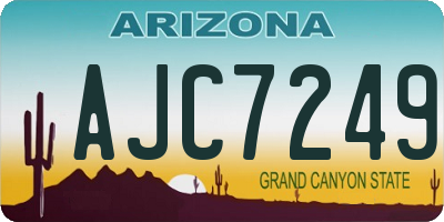 AZ license plate AJC7249
