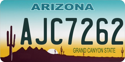 AZ license plate AJC7262