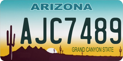 AZ license plate AJC7489