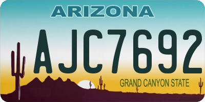AZ license plate AJC7692
