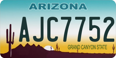 AZ license plate AJC7752