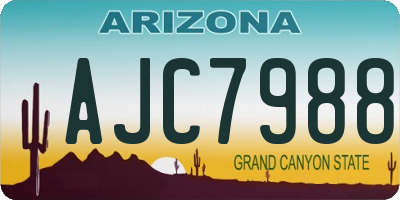 AZ license plate AJC7988
