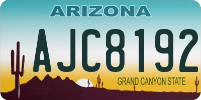 AZ license plate AJC8192