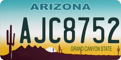 AZ license plate AJC8752