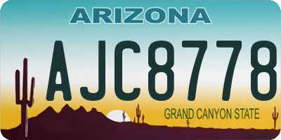 AZ license plate AJC8778