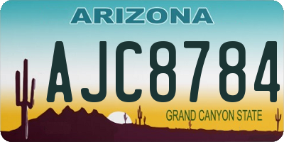 AZ license plate AJC8784