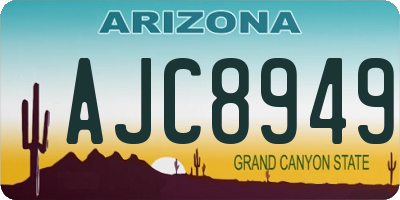 AZ license plate AJC8949