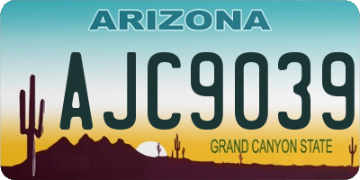 AZ license plate AJC9039