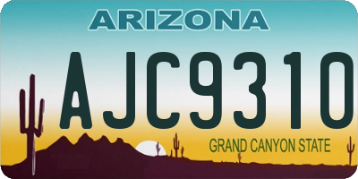 AZ license plate AJC9310