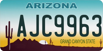AZ license plate AJC9963