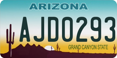 AZ license plate AJD0293