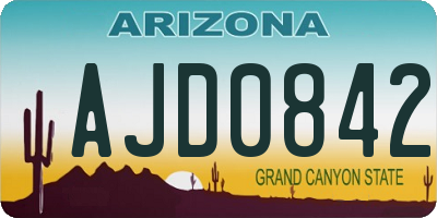 AZ license plate AJD0842