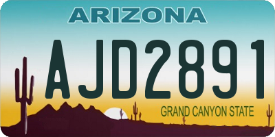 AZ license plate AJD2891