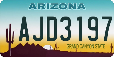 AZ license plate AJD3197