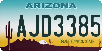 AZ license plate AJD3385