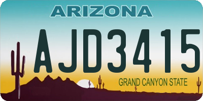 AZ license plate AJD3415