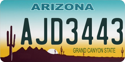 AZ license plate AJD3443
