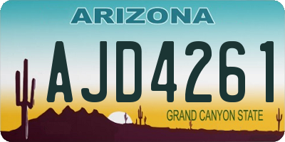 AZ license plate AJD4261