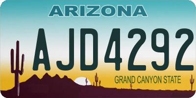 AZ license plate AJD4292